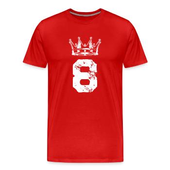 8 Couronne numérique - T-shirt bio Premium Homme - rouge - Devant - Damien (186cm)