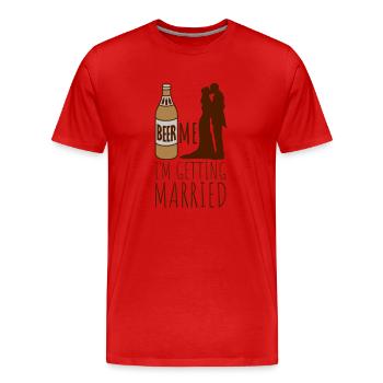 Beer Me Me marier - T-shirt bio Premium Homme - rouge - Devant - Damien (186cm)