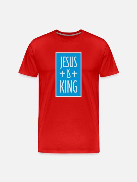 jesus is king quote - Men's Premium Organic T-Shirt - red