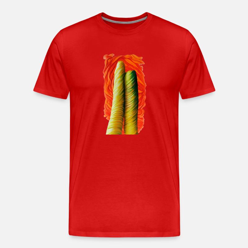 Nudeln mit Soße - Männer Premium Bio T-Shirt - Rot