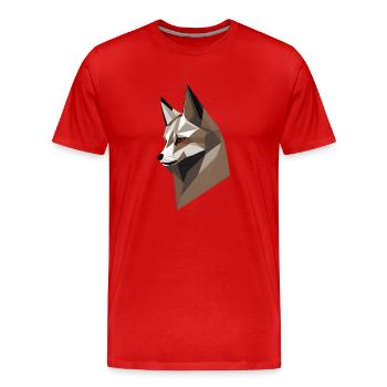 Geometrischer Fuchskopf - Männer Premium Bio T-Shirt - Rot - Vorne - Damien (186cm)