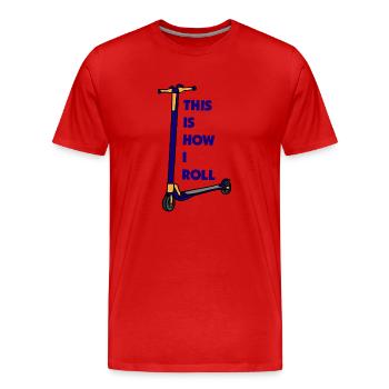 E-Scooter Roller Scooter - T-shirt bio Premium Homme - rouge - Devant - Damien (186cm)
