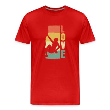 Amour Escalade Montagne Personne Aventureuse - T-shirt bio Premium Homme - rouge - Devant - Damien (186cm)