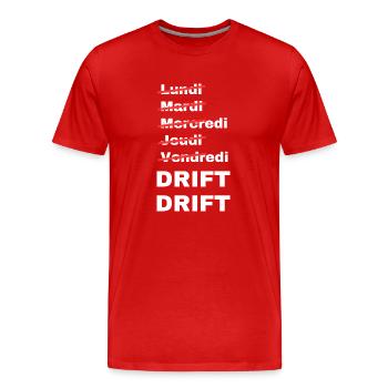 week-end drift - T-shirt bio Premium Homme - rouge - Devant - Damien (186cm)