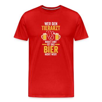 Veterinär Tiermedizin Tierarzt - Männer Premium Bio T-Shirt - Rot - Vorne - Damien (186cm)