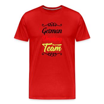 drinking team german - Männer Premium Bio T-Shirt - Rot - Vorne - Damien (186cm)