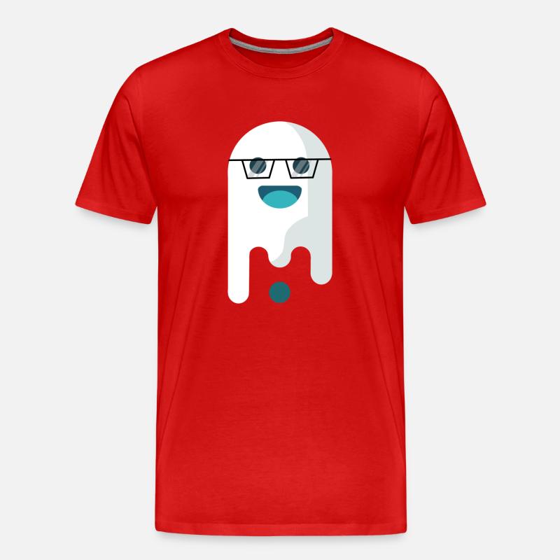 Ghosty mit Brille - Männer Premium Bio T-Shirt - Rot