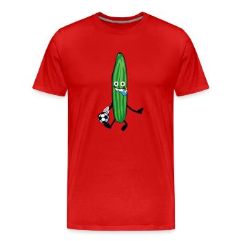 cucumber, football, referee, whistle - Men's Premium Organic T-Shirt - red - Front - Damien (186cm)