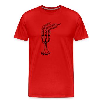 Klauen-Kandelaber im Tat-Stil - Männer Premium Bio T-Shirt - Rot - Vorne - Damien (186cm)