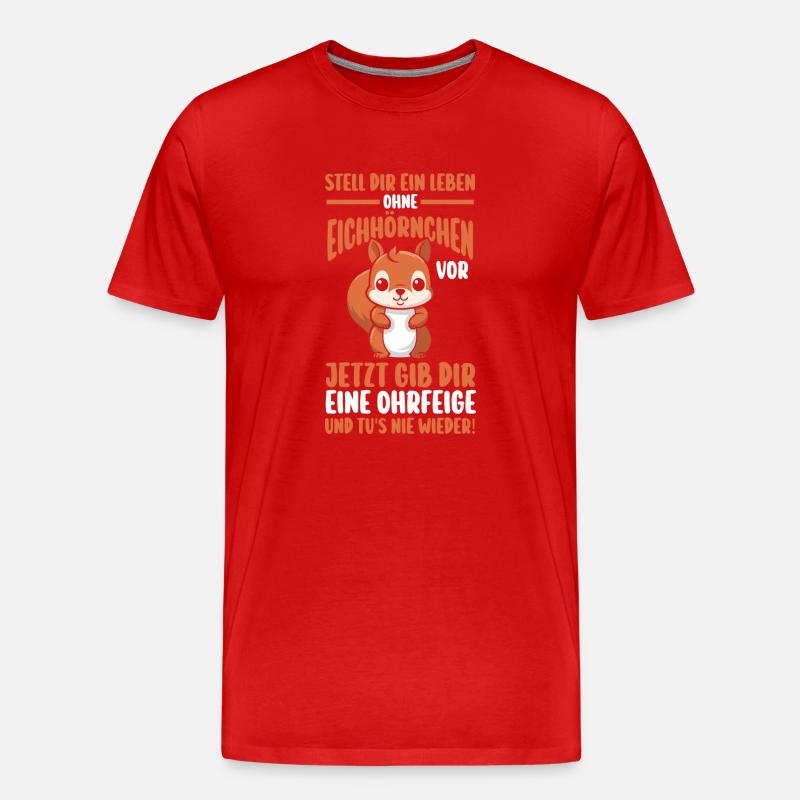 Eichhörnchen - Männer Premium Bio T-Shirt - Rot