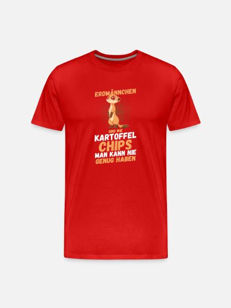 Erdmännchen - Männer Premium Bio T-Shirt - Rot