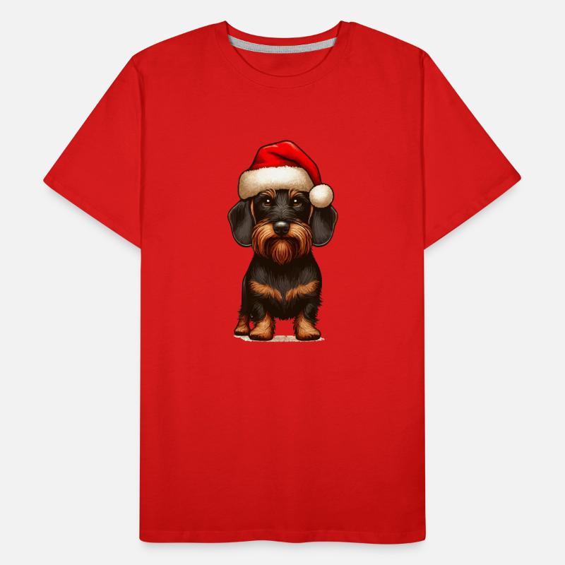 Weihnachtsdackel Männer Premium Bio T-Shirt