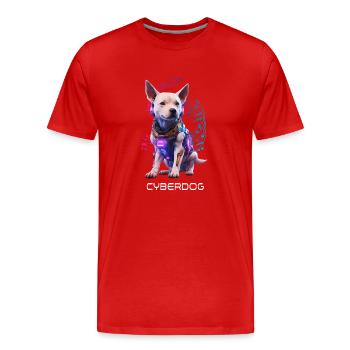 Cyber Dog - Men's Premium Organic T-Shirt - red - Front - Damien (186cm)