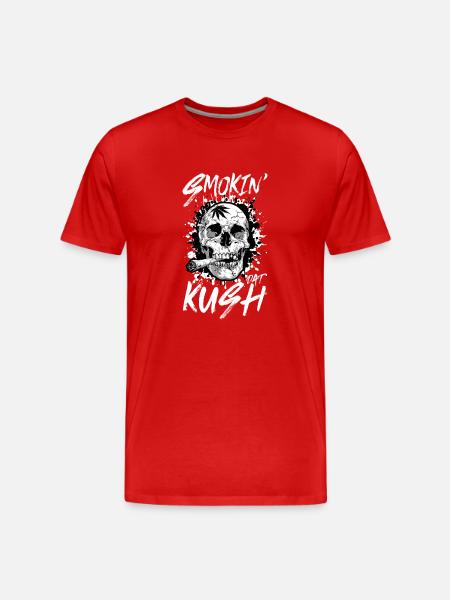 OG Kush smoking skull joint - Men's Premium Organic T-Shirt - red
