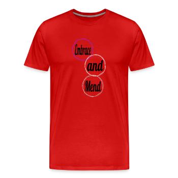 guérison heureuse citation citation offrant de l’aide - T-shirt bio Premium Homme - rouge - Devant - Damien (186cm)