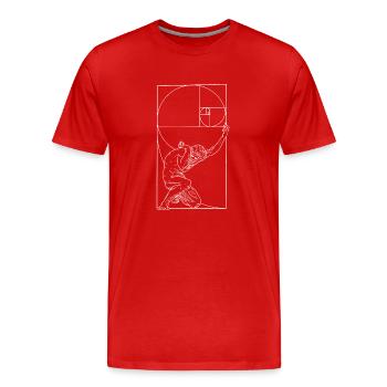Fibonacci Geomterie Spirale Mathe Lehrer Kunst - Männer Premium Bio T-Shirt - Rot - Vorne - Damien (186cm)