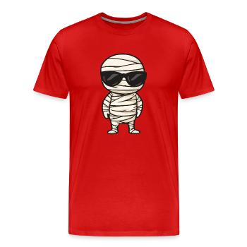 Mumie Halloween Cool - Männer Premium Bio T-Shirt - Rot - Vorne - Damien (186cm)
