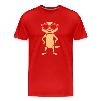 meerkat - Men's Premium Organic T-Shirt - red - Front - Damien (186cm)