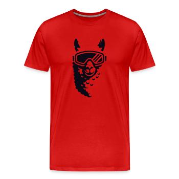 lama alpaka skibrille - Männer Premium Bio T-Shirt - Rot - Vorne - Damien (186cm)