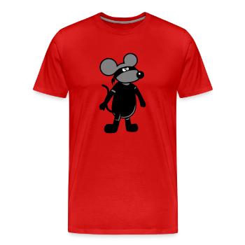 Souris Méchant Voleur Ninja Raid Voleur Cambrioleur - T-shirt bio Premium Homme - rouge - Devant - Damien (186cm)