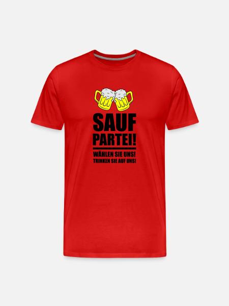 sauf partei - Männer Premium Bio T-Shirt - Rot