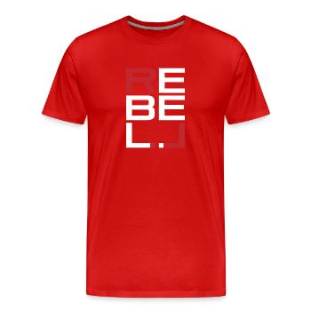 REBELL weiß-rot - Männer Premium Bio T-Shirt - Rot - Vorne - Damien (186cm)