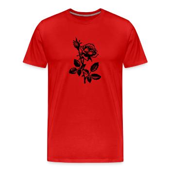 Fleur de rose - T-shirt bio Premium Homme - rouge - Devant - Damien (186cm)