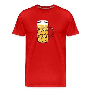 Beer mug, pint, measure - Men's Premium Organic T-Shirt - red - Front - Damien (186cm)