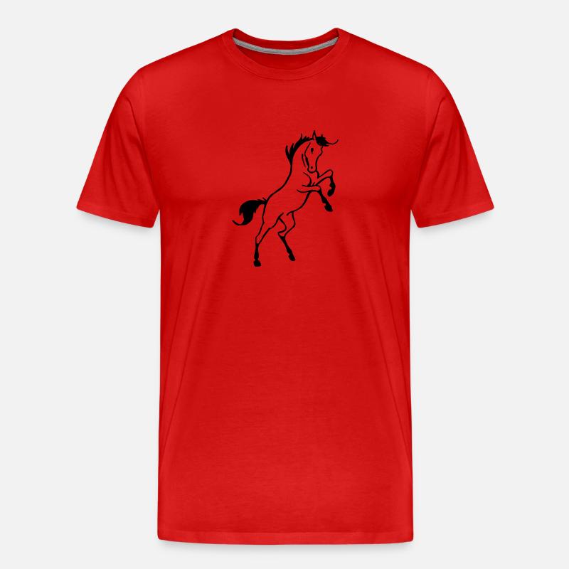 Prancing Horse - Männer Premium Bio T-Shirt - Rot