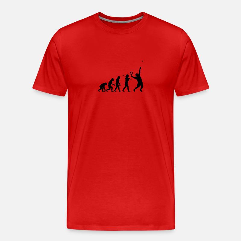 Tennis Evolution - Männer Premium Bio T-Shirt - Rot