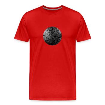 Cercle abstrait logo noir et blanc cellules - T-shirt bio Premium Homme - rouge - Devant - Damien (186cm)