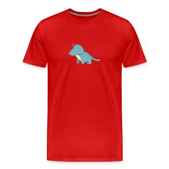 Geschenk Dinosaurier Fossil Kawaii Trex Comic Dino - Männer Premium Bio T-Shirt - Rot - Vorne - Damien (186cm)