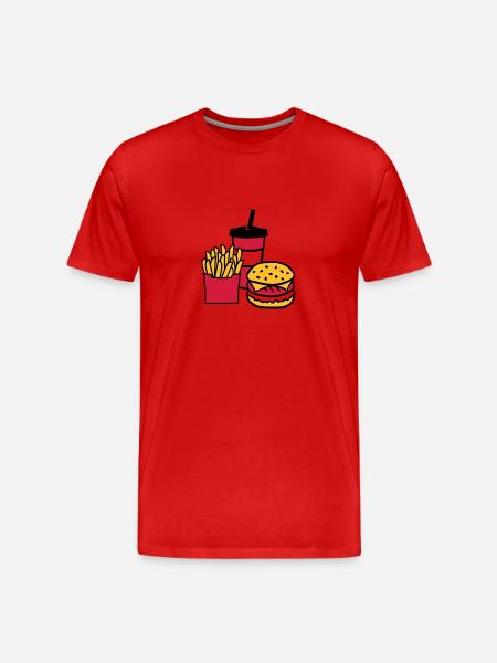 Fast food - Männer Premium Bio T-Shirt - Rot