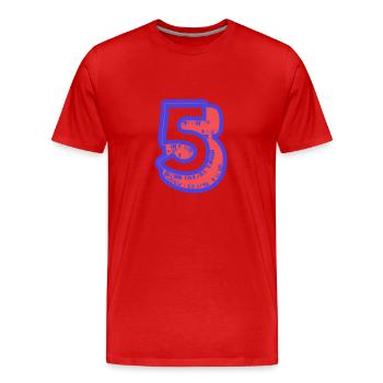 5. 5 JAHRE. 5. JAHRESTAG. 5-JÄHRIGES JUBILÄUM - Männer Premium Bio T-Shirt - Rot - Vorne - Damien (186cm)