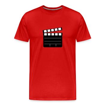 Cut - Filmklappe - Männer Premium Bio T-Shirt - Rot - Vorne - Damien (186cm)