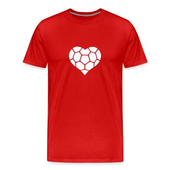 Boule de coeur - T-shirt bio Premium Homme - rouge - Devant - Damien (186cm)