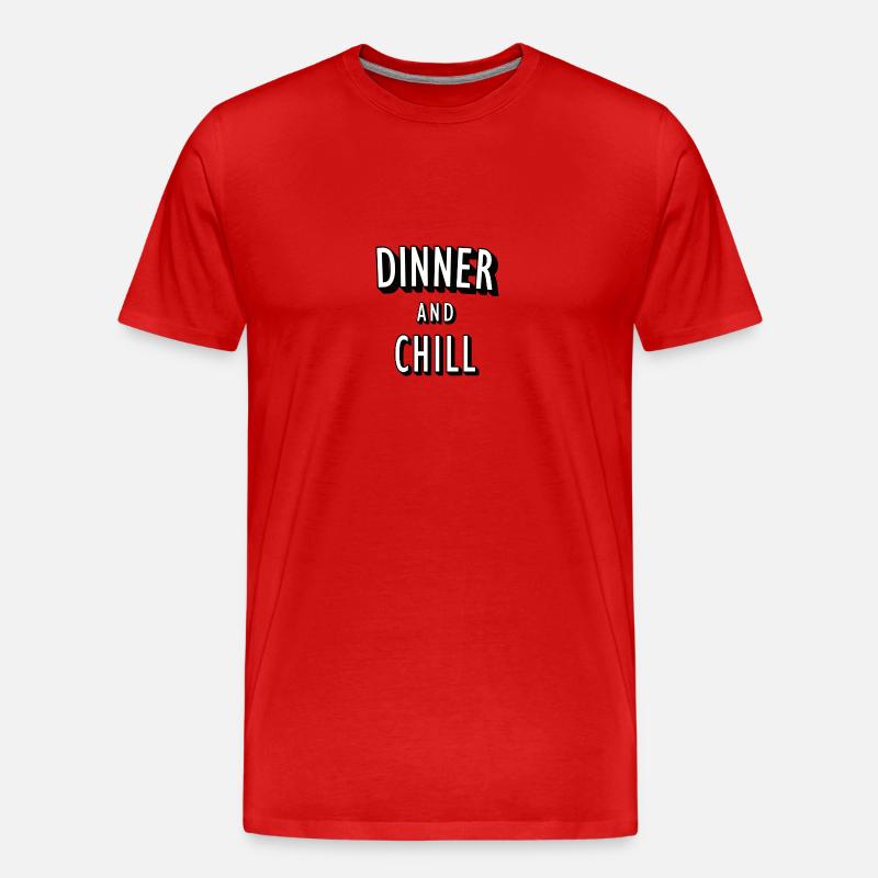 Dinner and Chill - Männer Premium Bio T-Shirt - Rot