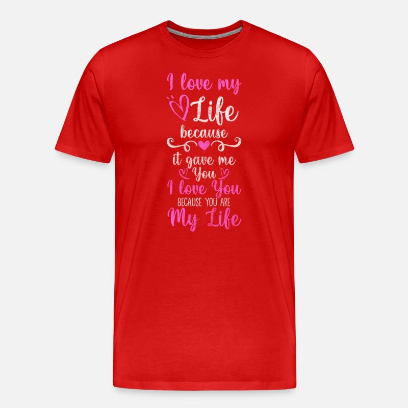 Liebe Romantisch Lieben Freunde - Männer Premium Bio T-Shirt - Rot