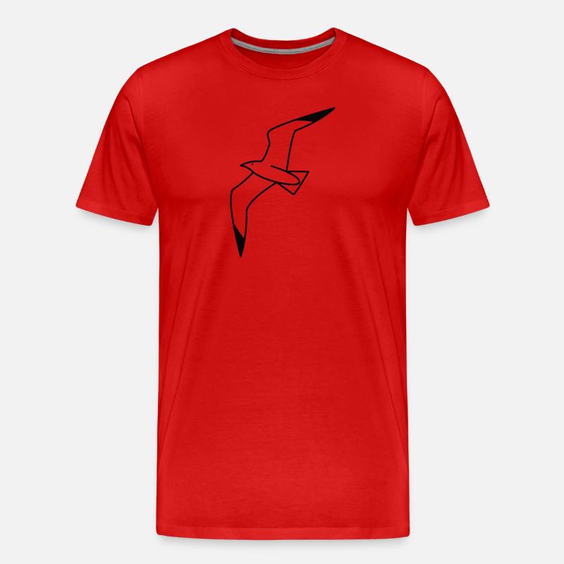 Möwen - Männer Premium Bio T-Shirt - Rot