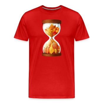 Sablier d’automne - T-shirt bio Premium Homme - rouge - Devant - Damien (186cm)