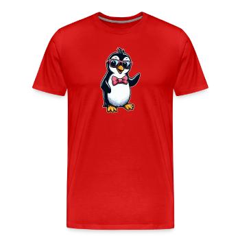 Pingouin mignon - T-shirt bio Premium Homme - rouge - Devant - Damien (186cm)