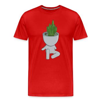 Pot de fleurs en forme de personne - T-shirt bio Premium Homme - rouge - Devant - Damien (186cm)