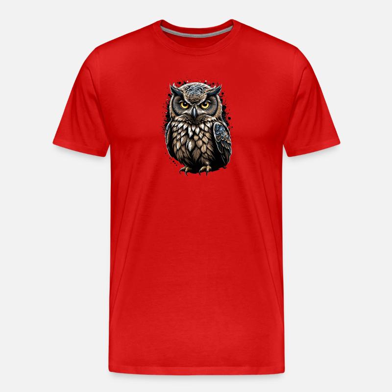 Kleine süße Eule - Männer Premium Bio T-Shirt - Rot