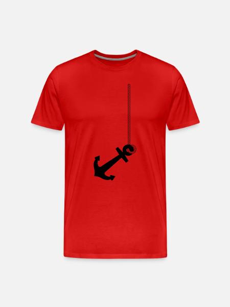 Anker mit Seil - Männer Premium Bio T-Shirt - Rot