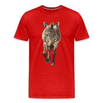 Zebra - Männer Premium Bio T-Shirt - Rot - Vorne - Damien (186cm)