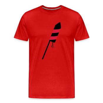 Rakete - Männer Premium Bio T-Shirt - Rot - Vorne - Damien (186cm)