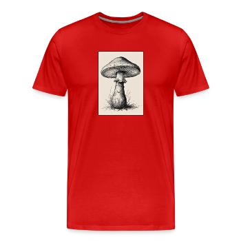 Pilzomania - Männer Premium Bio T-Shirt - Rot - Vorne - Damien (186cm)