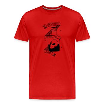 Bottle alien head - Men's Premium Organic T-Shirt - red - Front - Damien (186cm)