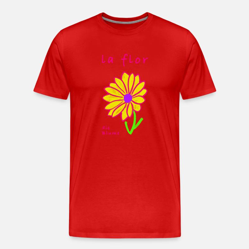 Die Blume auf Spanisch - Männer Premium Bio T-Shirt - Rot