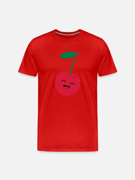 lustige_kirsche - Männer Premium Bio T-Shirt - Rot